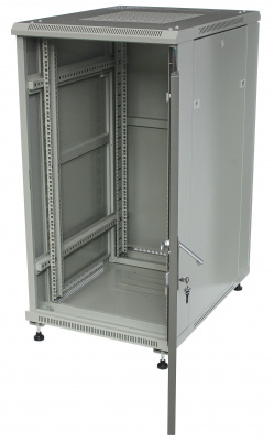 Шкаф 19" телекоммуникационный серверный серый стекло 600X800
