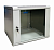 Шкаф 19" настенный 12U 600x450mm серый, дверь стекло, без вентилятора