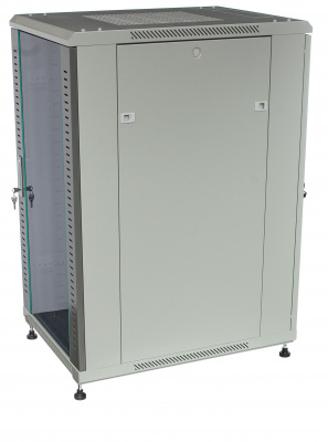 Шкаф 19" телекоммуникационный серверный серый стекло 600X800