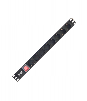 Блок розеток 19" EURO на 8 гнезд с выключателем, 220В WT-PDU-G8